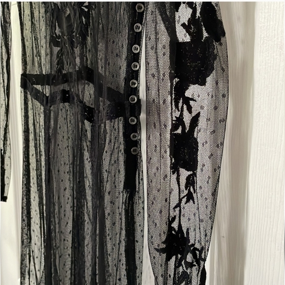 urban outfitters ecote lily maxi dress XS / sheer mesh lace maxi - Picture 4 of 13